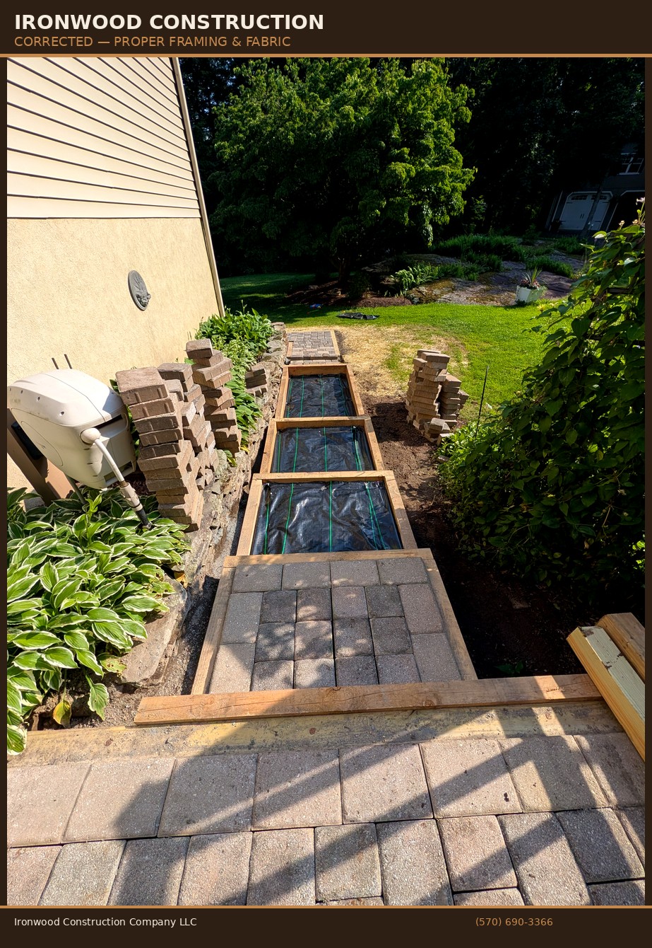 Ironwood corrected - proper framing with landscape fabric